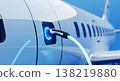Close up electric charging plane design 138219880