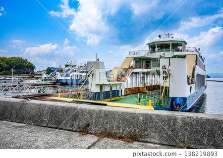 Late autumn in Etajima: Ferry boats No. 5 Kirikushi and No. 8 Kirikushi 1 docked at Kirikushi Port, Etajima City, Hiroshima Prefecture. Late autumn in Etajima: Ferry boats No. 5 Kirikushi and No. 8 Kirikushi 1 docked at Kirikushi Port, Etajima City, Hiroshima Prefecture. 138219893