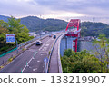 Morning view of the Second Ondo Bridge from Kurahashi Island side, 1. Kure City, Hiroshima Prefecture Morning view of the Second Ondo Bridge from Kurahashi Island side, 1. Kure City, Hiroshima Prefecture 138219907