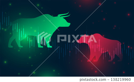 bullish profit vs bearish loss market trade background bullish profit vs bearish loss market trade background 138219960