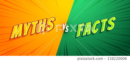 myths vs facts battle concept background in comic style 138220006