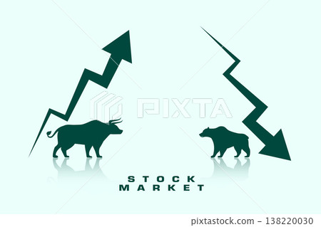 stock market bullish vs bearish economy trend background stock market bullish vs bearish economy trend background 138220030