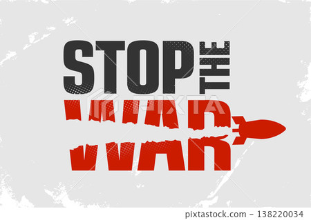 stop the war text sliced by flying bomb icon stop the war text sliced by flying bomb icon 138220034