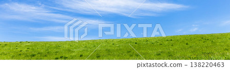 北海道美瑛，初夏清爽的藍天和草原，構成了一幅簡單的田園風光。 138220463