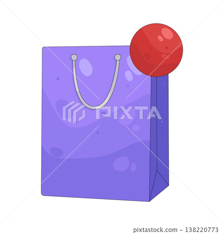 Illustration of shopping bag with notification Illustration of shopping bag with notification 138220773