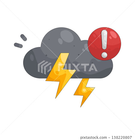 Illustration of thunderstorm alert Illustration of thunderstorm alert 138220807
