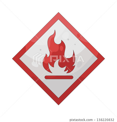 Illustration of flammable warning symbol Illustration of flammable warning symbol 138220832