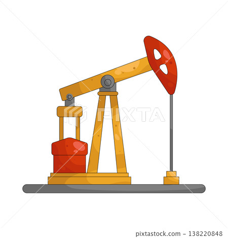 Illustration of oil pump jack 138220848