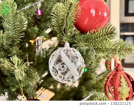 colorful Christmas toys on the Christmas tree colorful Christmas toys on the Christmas tree 138221125