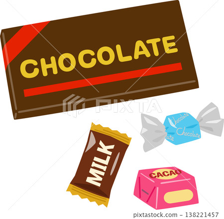 Chocolate product illustration set Chocolate product illustration set 138221457
