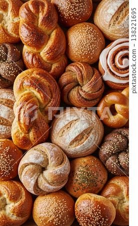 Close up of full artisan bread variety Close up of full artisan bread variety 138221695