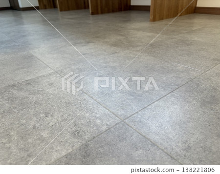 Close-up of gray cushion flooring at a renovation site. Close-up of gray cushion flooring at a renovation site. 138221806