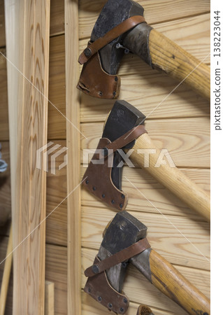 A wood-splitting axe placed in the room A wood-splitting axe placed in the room 138223044