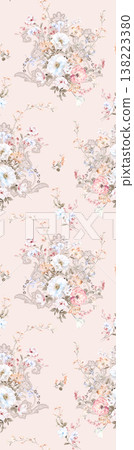 Collection of delicate vintage floral seamless patterns with soft muted pastel and neutral tones Collection of delicate vintage floral seamless patterns with soft muted pastel and neutral tones 138223380