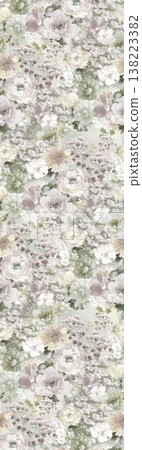 Collection of delicate vintage floral seamless patterns with soft muted pastel and neutral tones 138223382