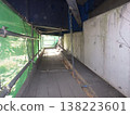 Suspended scaffolding for bridge repair work 138223601