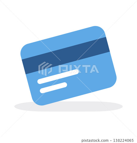 payment card illustration in blue color showing digital commerce and electronic money transfer concept 138224065