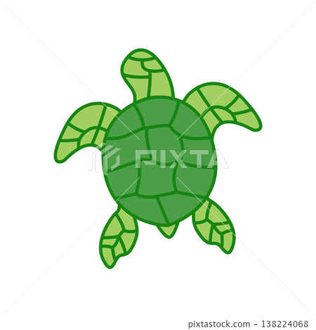 Cartoon style aquatic reptile symbol in green showing endangered species and underwater ecosystem protection theme Cartoon style aquatic reptile symbol in green showing endangered species and underwater ecosystem protection theme 138224068