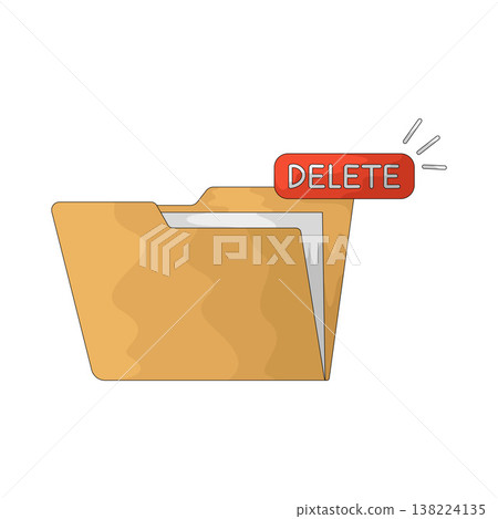 Illustration of Delete Folder Illustration of Delete Folder 138224135