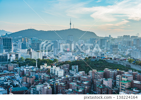 Seoul, South Kora - Oct. 25, 2025 : N Seoul Tower and City Skyline under Clear Blue Sky in Seoul, South Korea 138224164