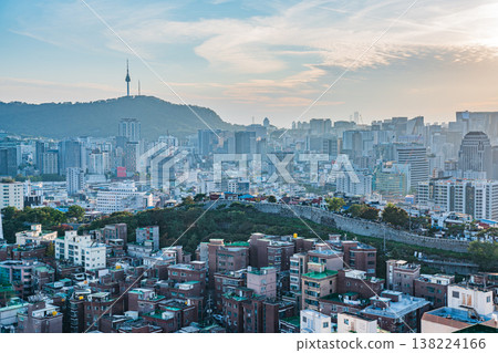 Seoul, South Kora - Oct. 25, 2025 : N Seoul Tower and City Skyline under Clear Blue Sky in Seoul, South Korea 138224166