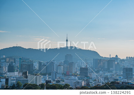 Seoul, South Kora - Oct. 25, 2025 : N Seoul Tower and City Skyline under Clear Blue Sky in Seoul, South Korea 138224291
