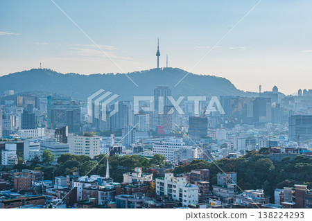 Seoul, South Kora - Oct. 25, 2025 : N Seoul Tower and City Skyline under Clear Blue Sky in Seoul, South Korea 138224293