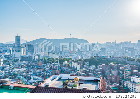 Seoul, South Kora - Oct. 25, 2025 : N Seoul Tower and City Skyline under Clear Blue Sky in Seoul, South Korea 138224295