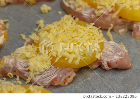Juicy chicken topped with fresh pineapple and melted cheese for a flavorful Juicy chicken topped with fresh pineapple and melted cheese for a flavorful 138225096