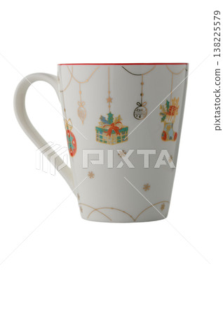 New Year Mug with Festive Pattern on White Background New Year Mug with Festive Pattern on White Background 138225579