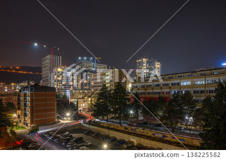 Evening Lights of Saburtalo with High-Rise Buildings 138225582
