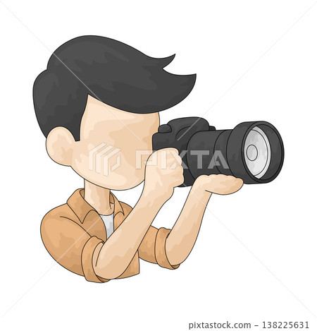 Illustration of Photographer boy Illustration of Photographer boy 138225631