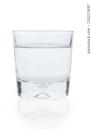 Glass with Pure Water on White Background Glass with Pure Water on White Background 138225697