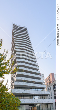 High-Rise Residential Building with Characteristic Balconies in Saburtalo, Tbilisi 138225716