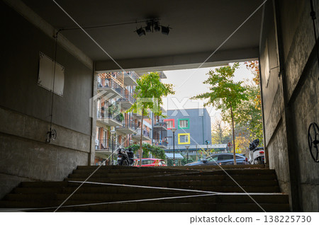 Archway with Stairs Passing Through Building Archway with Stairs Passing Through Building 138225730
