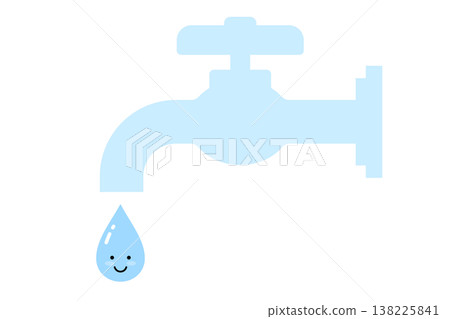 水龍頭滴落的水滴的可愛造型 138225841