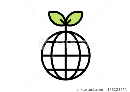 一幅簡單的線條畫向量插圖,代表生態和環境:地球上的一顆嫩芽。 一幅簡單的線條畫向量插圖,代表生態和環境:地球上的一顆嫩芽。 138225851