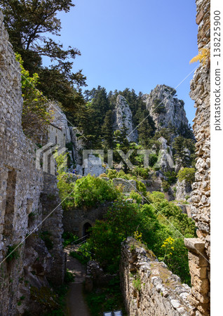 View from St. Hilarion Castle to Mountain and Trees, Northern Cyprus 138225900