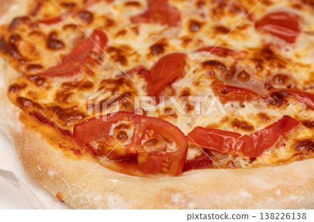 Rustic Homemade Pizza with Bacon and Mozzarella Rustic Homemade Pizza with Bacon and Mozzarella 138226138
