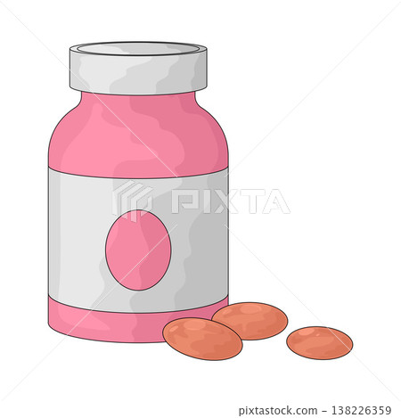 Illustration of Pill Bottle Illustration of Pill Bottle 138226359