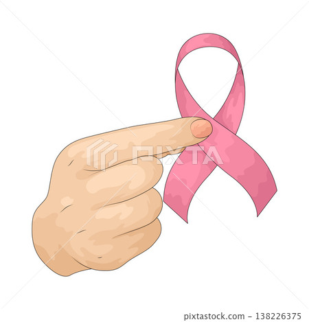 Illustration of Hands with Pink Ribbon Illustration of Hands with Pink Ribbon 138226375