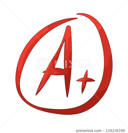 Illustration of A+ Grade Illustration of A+ Grade 138226390