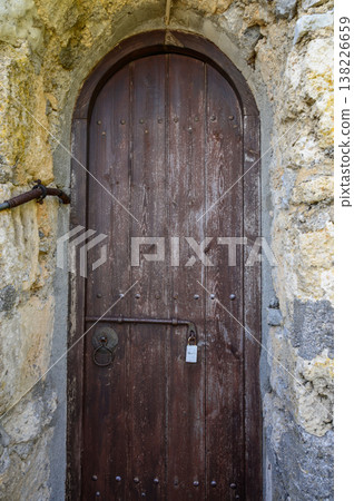 Ancient Wooden Door of St. Hilarion Castle, Northern Cyprus Ancient Wooden Door of St. Hilarion Castle, Northern Cyprus 138226659
