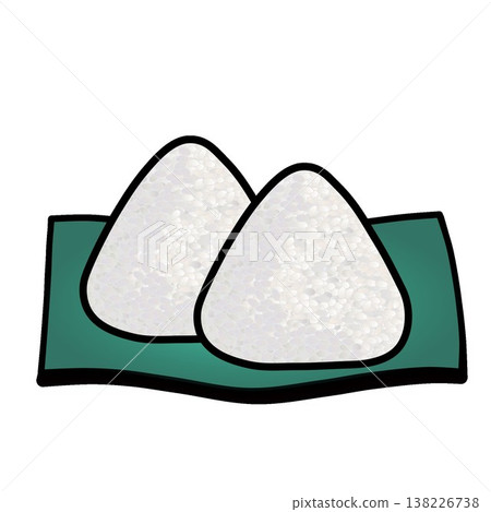 Illustration of rice balls on a plate 138226738