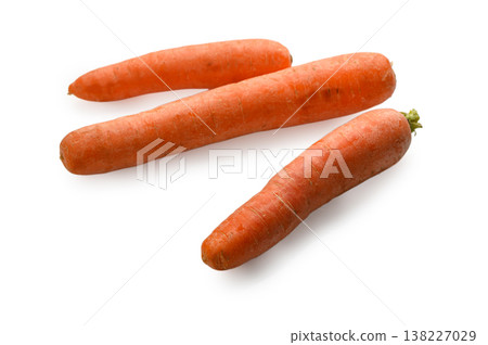 Three carrots on white background 138227029