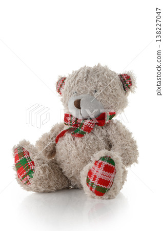 Cute plush teddy bear stuffed toy isolated on white Cute plush teddy bear stuffed toy isolated on white 138227047