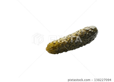 Traditional barrel-pickled cucumber on white Traditional barrel-pickled cucumber on white 138227094