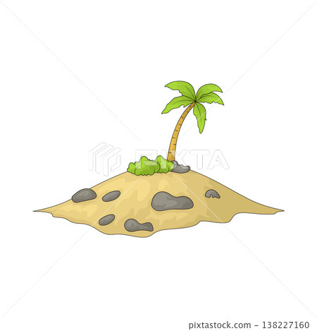 Illustration of Palm tree on island Illustration of Palm tree on island 138227160