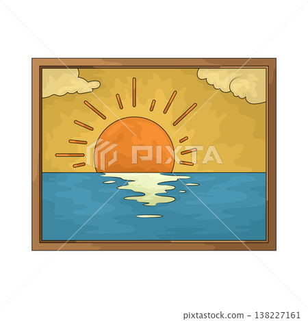 Illustration of Picture with sun and sea 138227161