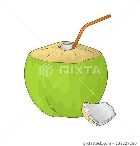 Illustration of Coconut Drink Illustration of Coconut Drink 138227180